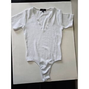 Missguided Bodysuit White Sz 2